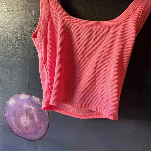 Pink Ribbed Tank Top - Picture 2 of 2
